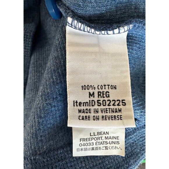 L.L.Bean Men’s Size Medium Slim Fit Mini Waffle Unshrinkable Henley Style 502225 - Picture 6 of 9